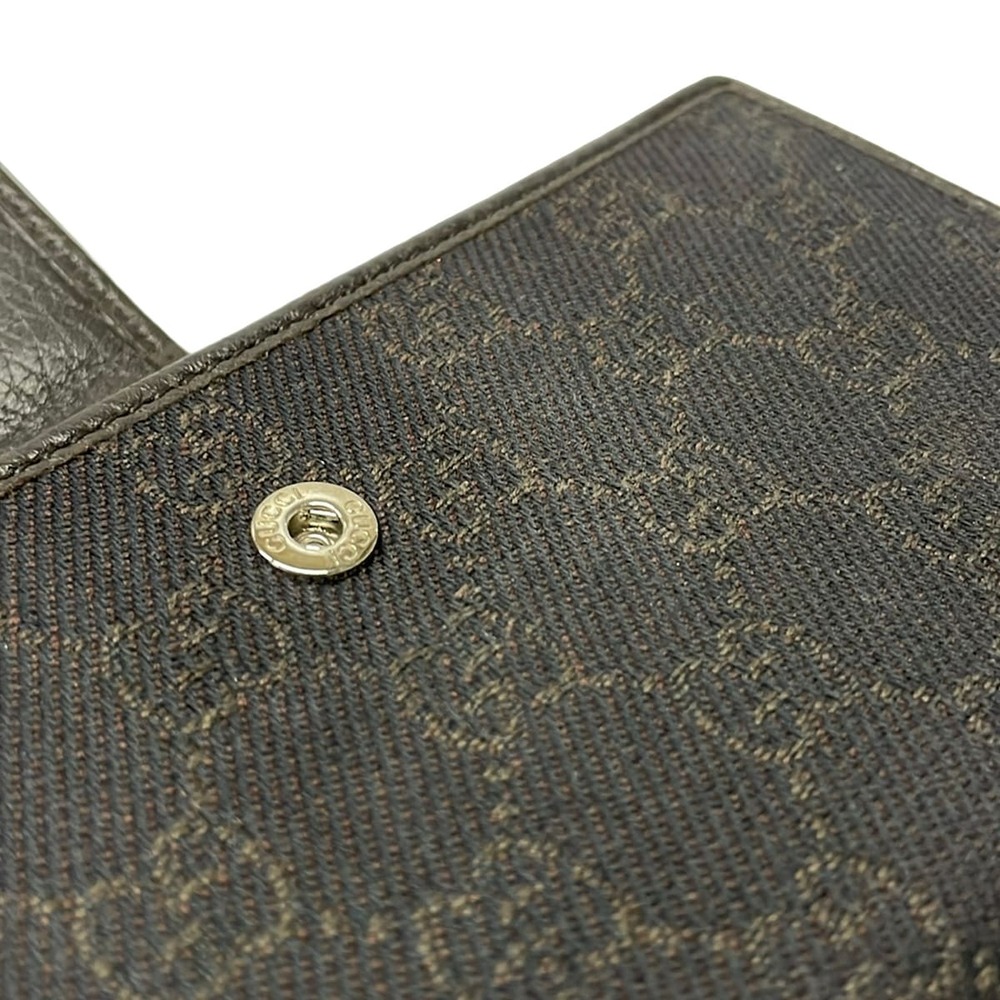 Gucci Blondy Long Wallet 278598 Dark Brown Beige Jacquard Leather - Picture 7 of 8